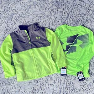 NWT Under Armour Boys Size 5 Neon yellow and Gray